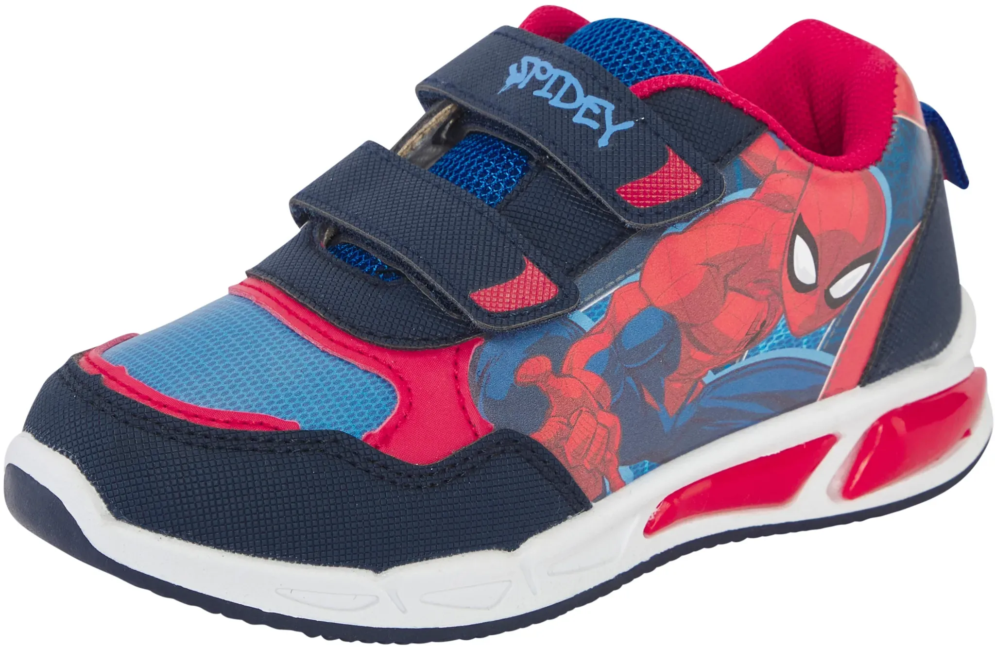 Sneaker DISNEY "SPIDERMAN", Kinder, Gr. 27, blau, Synthetik, Schuhe, mit cooler Blinkfunktion