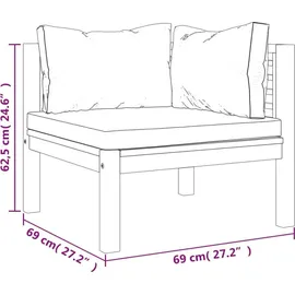 vidaXL Garten-Lounge-Set 6-tlg. grau Akazie
