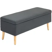Homcom Sitzbank mit Stauraum Polsterbank mit Leinenoptik, Sitztruhe mit Holzbeine, Truhenbank für Wohnzimmer Schlafzimmer Flur 110 x 39 x 45 cm, Dunkelgrau