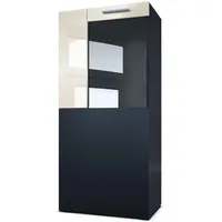 Vladon Vitrine, Creme, 50.5x111x32.5 cm, Wohnzimmer, Wohnwände, Vitrinenschränke