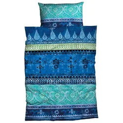 Casatex Bettwäsche Indi 135 x 200 cm Satin Blau / Türkis