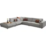 Candy Eckcouch Polyester 3-Sitzer Grau