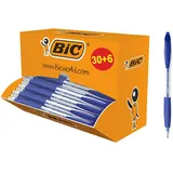 BIC Kugelschreiber Atlantis Classic blau/transparent, Schreibfarbe: blau, 36 St.