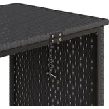 vidaXL Gartensofa in L-Form mit Tisch und Kissen Schwarz Poly Rattan