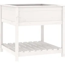 vidaXL Pflanzkübel mit Ablage 82 x 82 x 81 cm Weiß