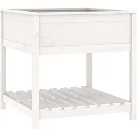 vidaXL Pflanzkübel mit Ablage 82 x 82 x 81 cm Weiß