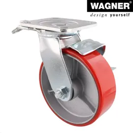 Wagner Schwerlastrolle soft DIRECTION LOCK 3in1 - & Bockrolle, Gusseisen- Einspritzdüsen, Bremse, Tragkraft 400 kg - 04011501