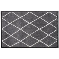 Fußmatte waschbar Rautenmuster 75*50 cm grau