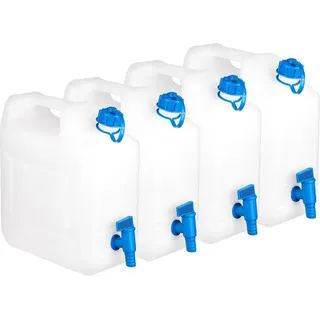 BigDean 4X Wasserkanister 12l Trinkwasserbehälter, Trinkwasserkanister mit Hahn, Lebensmittelecht, geeignet für 10-12 Liter, -20 - +70 Grad
