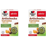 Doppelherz Artischocke + Olivenöl + Curcuma - Pflanzliches Nahrungsergänzungsmittel mit Artischocken- & Kurkuma-Extrakt sowie Omega 9-Fettsäuren - 30 Kapseln (2er Pack)