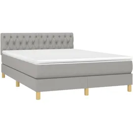 vidaXL Boxspringbett 140 x 200 cm Hellgrau