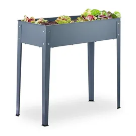 Relaxdays Hochbeet 86 x 80 x 40,5 cm Grau