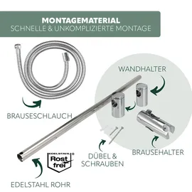 bremermann Brausestangenset, inkl. Brause, Brauseschlauch 1,75 m und Stange 71,5 cm, Badezimmer, Baden & Duschen, Duschköpfe & Duschschläuche