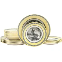 CreaTable Servierschalen-Set Windmühle gelb Steingut 18 tlg. - gelb