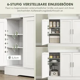 Homcom Küchenschrank Hochschrank Buffetschrank mit Arbeitsplatte 35 x 180 x 108 cm Weiß