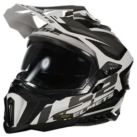 LS2 MX701 Explorer Alter Matt Schwarz / Weiß XS
