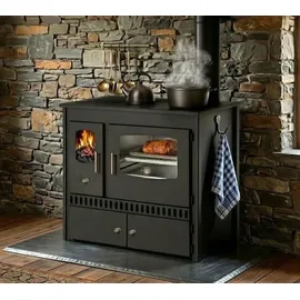 prometey ltd Küchenofen Holzherd P ECO INOX Edelstahlbackfach, rechte Version
