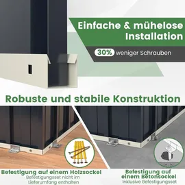 Costway Mülltonnenbox 193 x 86 x 127 cm grau