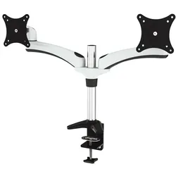 JENIMAGE ME220TK-Tischhalterung - 2 Monitore Neigen -90 bis +45 Grad Drehen 180 Grad Schwenken 360 Grad fuer 15 bis 20 Zoll