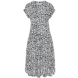 LASCANA Jerseykleid Shirtkleid Animalprint Schwarz/Beige 38