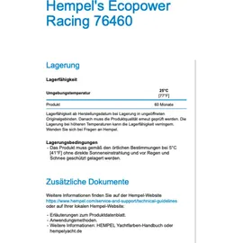 Hempel Bootslack Ecopower Racing 0,75 l Weiß