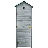 Promadino Garten-Geräteschrank PROMADINO "Babylon", grau, Holz, Metall, Gerätehäuser, besonders Platzsparend, mit drei Ablageflächen