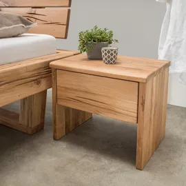 Home Affaire Nachtkonsole HOME AFFAIRE "Ultima Balkenbett Doppelbett, Füße mit Kufenform", braun (wildeiche natur, geölt), B:50cm H:42cm T:36cm, Massivholz, Sideboards, Nachtkonsole, Massivholz, Skandinavisches Design, Robust, stabil, FSC zertifiziert
