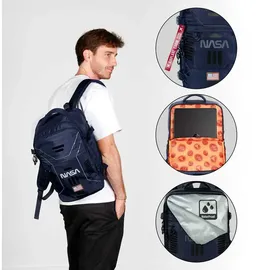 Karactermania Unisex Mercury Rucksack NASA Handgepäck Flugzeug, Dunkelblau NASA, Underseat 40x20x25cm