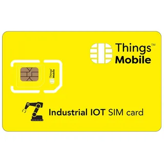 Daten-SIM-Karte für Industrial IOT (IIOT) - Things Mobile - mit weltweiter Netzabdeckung und Mehrfachanbieternetz GSM/2G/3G/4G. Ohne Fixkosten und ohne Verfallsdatum. 10 € Guthaben inklusive