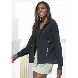 Buffalo Kapuzensweatjacke, mit Statement Druck, Loungeanzug Buffalo schwarz 40/42
