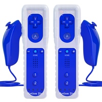 TechKen Controller für Wii mit Motion Plus und Wii Nunchuck Controller Wii Fernbedienung Nunchuk Kontroller Wii Vernbedinung Remote Plus Controller Ersatz für Wii/WiiU (Dark Blue)