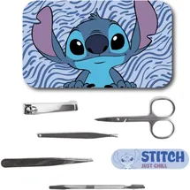 Cerdá Stitch Disney Maniküre-Set für Mädchen und Teenager mit Metalletui, Schere, Nagelknipser, Pinzette und Nagelhautwerkzeug – Tragbares Beauty-Set "Just Chill"