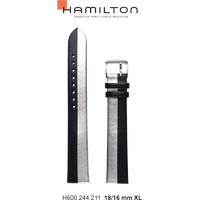 Hamilton Leder Ventura Band-set Leder-schwarz/silber-18/16-xl H690.244.211 - schwarz
