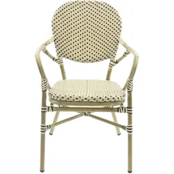 Bistrostuhl ESSENTIALS "Tango", bambus, weiß, schwarz, B:41cm H:89cm T:64cm, Aluminium, Stühle, Rattan – Bambus, weiß/schwarz
