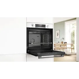 Bosch Backofen-Set weiß + PKM Induktionskochfeld Booster Touch Slider