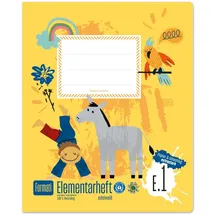 Formati Formati® Elementarheft E.1 Quart Lineatur liniert blanko DIN A4 mit Rand, 14 Blatt, 1 St.