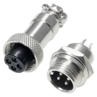 Pollin 453543 Rundsteckverbinder Buchse, Einbau, Stecker Gesamtpolzahl: 4 1