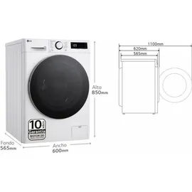LG F4DR6009A1W Waschtrockner Freistehend Frontlader Weiß