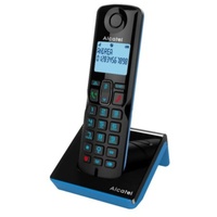 Alcatel S280 SOLO BLUE, DECT-Telefon, Kabelloses Mobilteil, Freisprecheinrichtung, 50 Eintragungen, Anrufer-Identifikation, Schwarz, Blau