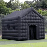 SAYOK Aufblasbares Disco-Zelt 5.4m Nightclub Party Cube Zelt Großes tragbares Veranstaltungshaus mit Logo-Bereich für Geburtstag, Schulveranstaltungen, Hinterhof-Party, Vermietung Geschäft (Black)
