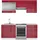 Vicco Küchenzeile Fame-Line 200 cm Bordeaux Hochglanz