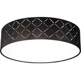 GLOBO LED Deckenleuchte, Textil, schwarz, weiß, gold, 38 cm