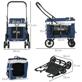PawHut Hundebuggy Hundetrolley 1-tlg Blau onesize