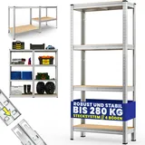 monzana Schwerlastregal 170x75x30cm 280kg 4 MDF-Platten