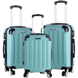 3er Kofferset - Robuste ABS- Hartschalenkoffer, TSA-Zahlenschloss, erweiterbare Kapazität - in M, L, XL - Eckenschutz, 360° drehbare, leise Räder - Grün