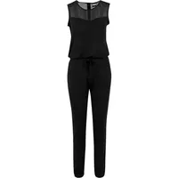 URBAN CLASSICS Ladies Tech Mesh Long Jumpsuit - Schwarz
