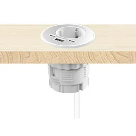 Kalb Material Für Möbel Einbausteckdose 1-fach 230V 16A Weiß