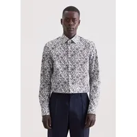 Seidensticker Businesshemd "Schwarze Rose", Herren, Gr. M (40), normale Ärmellängen, grün, 100% Baumwolle, bedruckt, slim fit, 2-Knopf-Manschette, Hemden, Slim 1/1 Kentkragen Druck