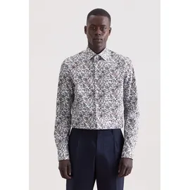 Seidensticker Businesshemd "Schwarze Rose", Herren, Gr. M (40), normale Ärmellängen, grün, 100% Baumwolle, bedruckt, slim fit, 2-Knopf-Manschette, Hemden, Slim 1/1 Kentkragen Druck