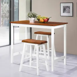 vidaXL Bartisch- und Hocker-Set 3-tlg.  in Braun